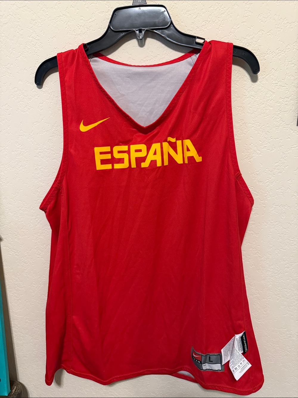 Nike Red España Basketball Jersey with Yellow Logo